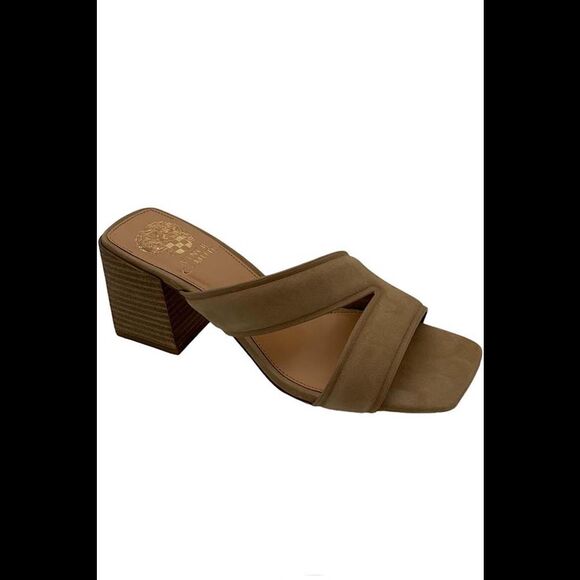 Vince Camuto Leather Strappy Mules Jinani Tortilla - Medium - Picture 1 of 3